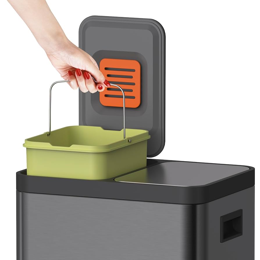 Amazon｜フタ付きゴミ箱 分別 2段 おしゃれ ごみ箱 ステンレス